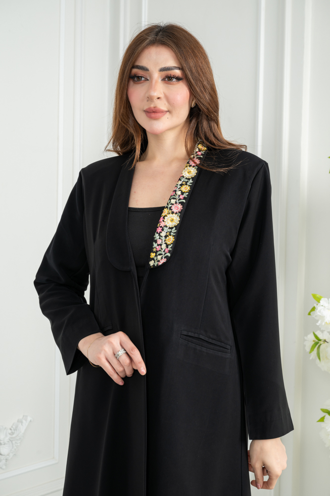 عباية بليزر بتطريز نقشة كمبيوتر - الصورة 3