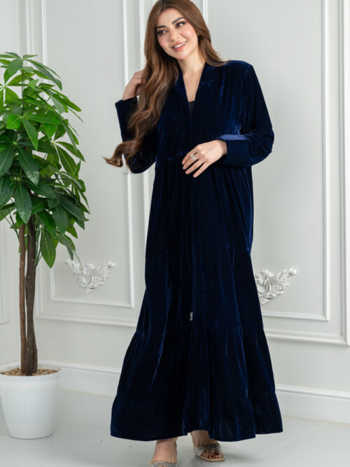 عبايه شتوية مخمل كوري ملون