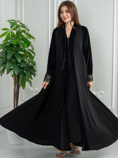 عباية شتوية كلوش بتدخيلات مخمل