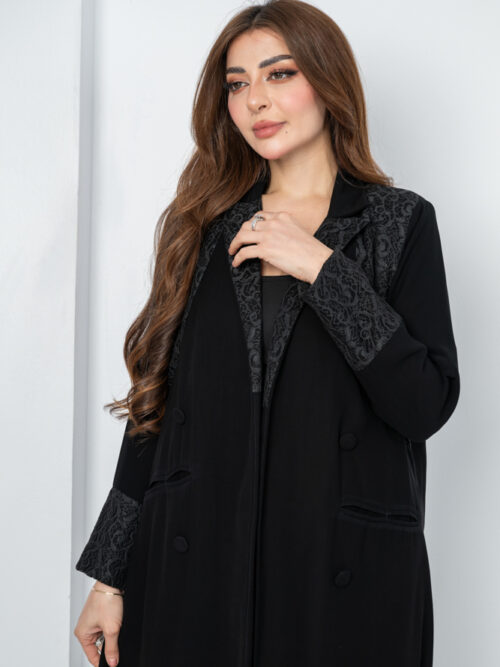 عباية بليزر مع تدخيلات الدانتل الكوري